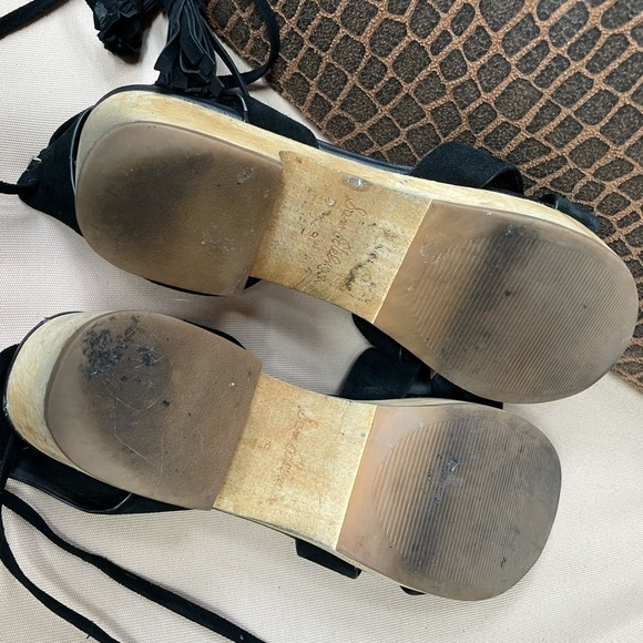 Sam Edelman Jenna Ankle Wrap Sandal Black 90’s 9 - Picture 9 of 10